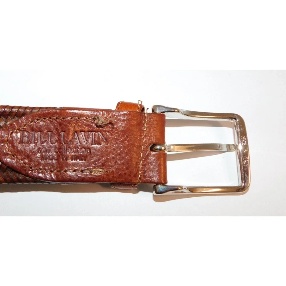 Bill Lavin Soft Collection Men's‎ Braided Leather Belt Size 42 Made In Italy